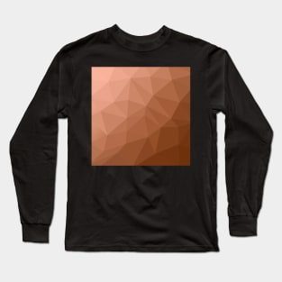 Polygon Geometric Triangles Brown Long Sleeve T-Shirt